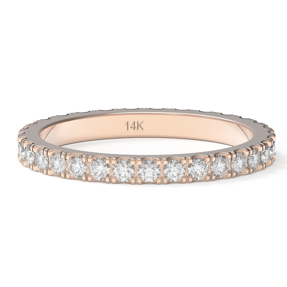 Eternity Ring in 14K Rose Gold with Diamonds Size 4 - 6